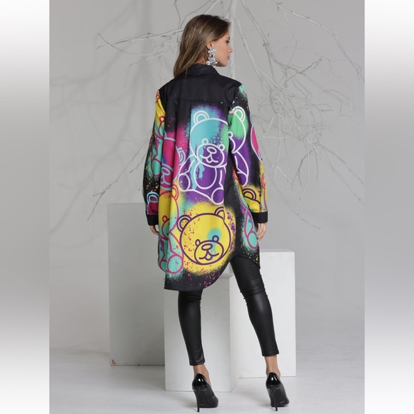 39 Fabulous Designer Fashion Printed Long Sleeves Blouse Top Dress - Picture 5 of 8